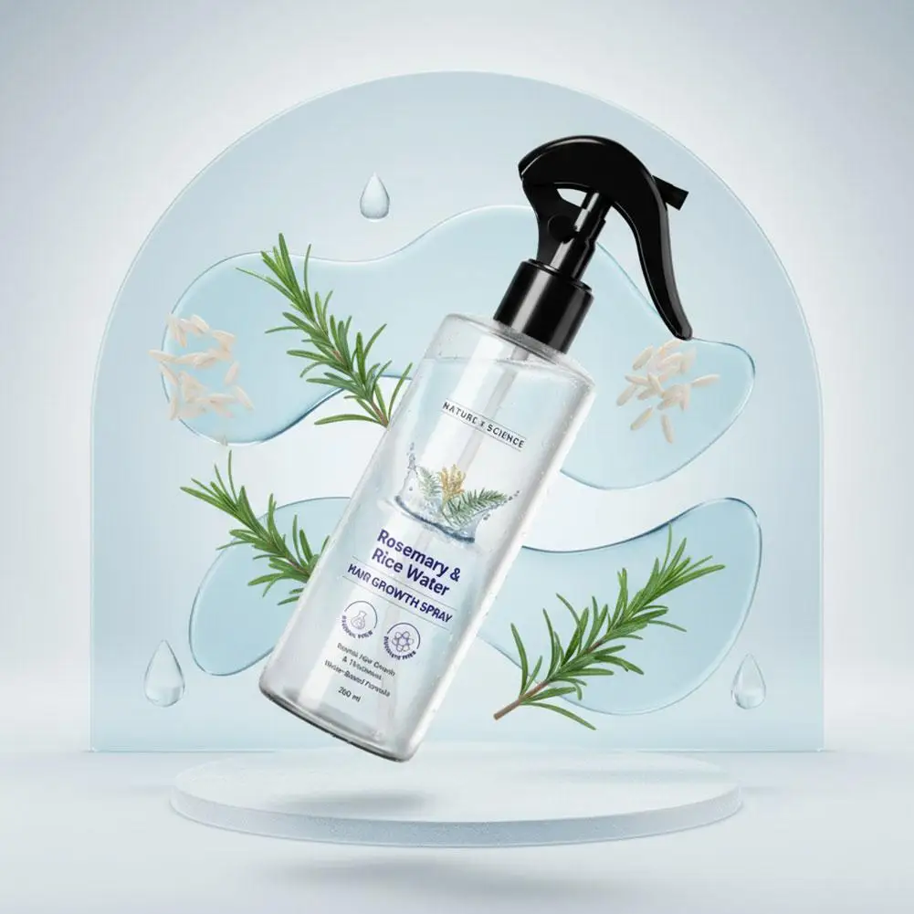 200ml Rosemary Rice Water Hair Mist Spray Deep Scalp Nourishing Anti Breakage Volumizing Non Greasy Hair Scalp Care