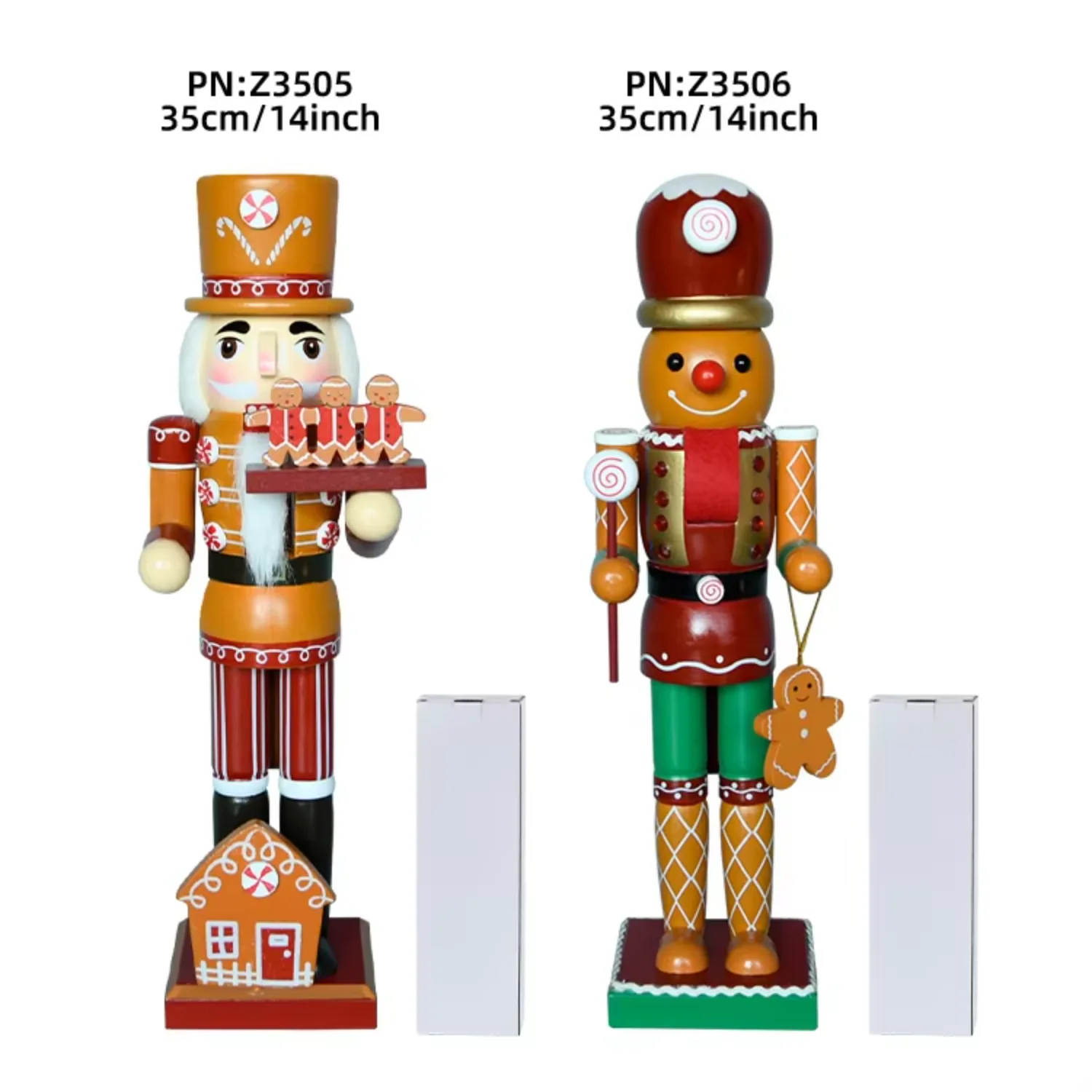 

New Stylish Lovely Brown 14 Inch Gingerbread Christmas Wooden Nutcracker Soldier for Surprise