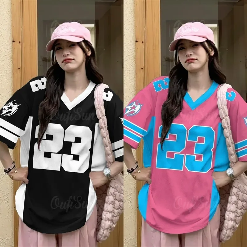 

2025 American Retro Short Sleeved Digital Printed T-shirt, Summer Hot Girl Y2K Top Jersey, 3D Printed Quick Drying Loose Top