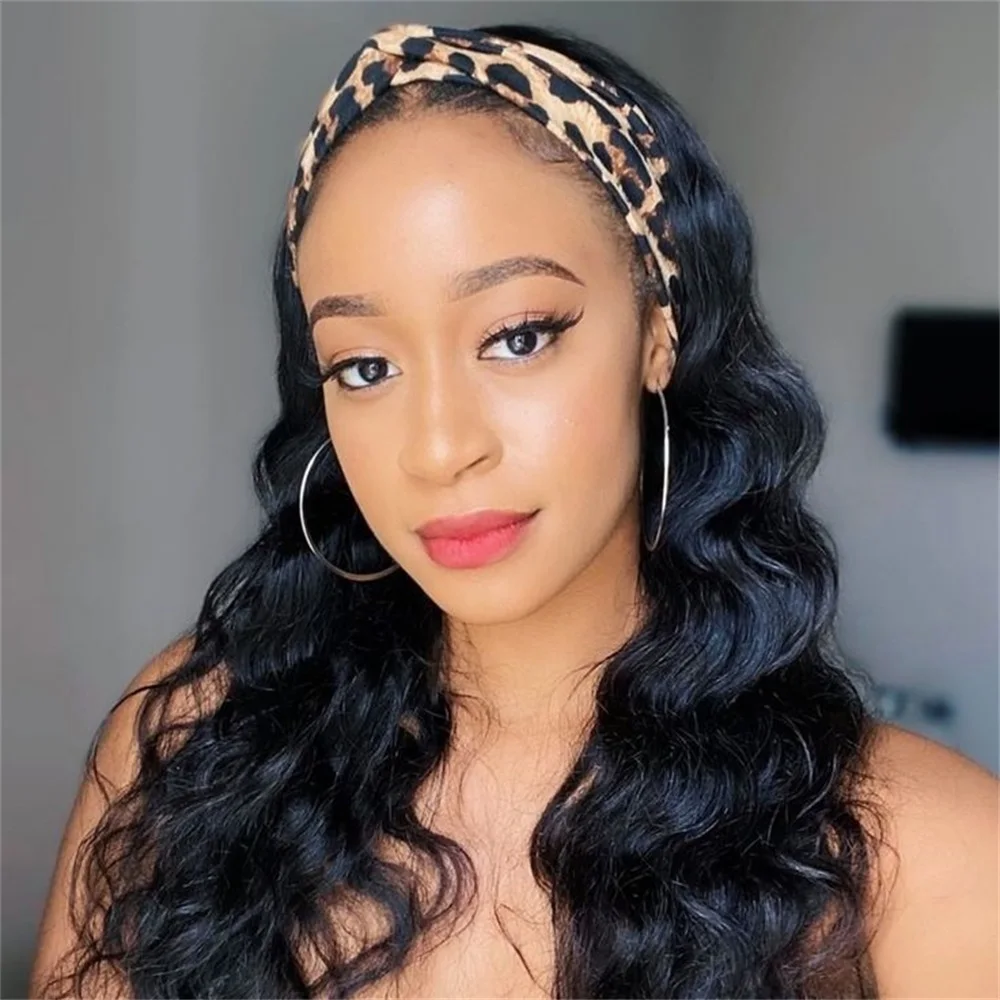 

Парики с повязкой на голову, парик из человеческих волос, объемная волна, 200% плотность, парик из человеческих волос Remy для чернокожих женщин, 18-30 дюймов, бразильский готовый к ношению парик