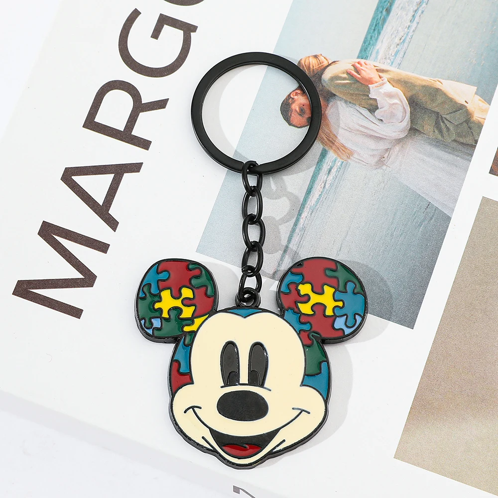 Porte-clés de puzzle Disney TureMouse, porte-clés unisexe mignon pour voiture, fournitures d'artisanat prédire, faveurs de fête pour enfants, décoration de cadeau