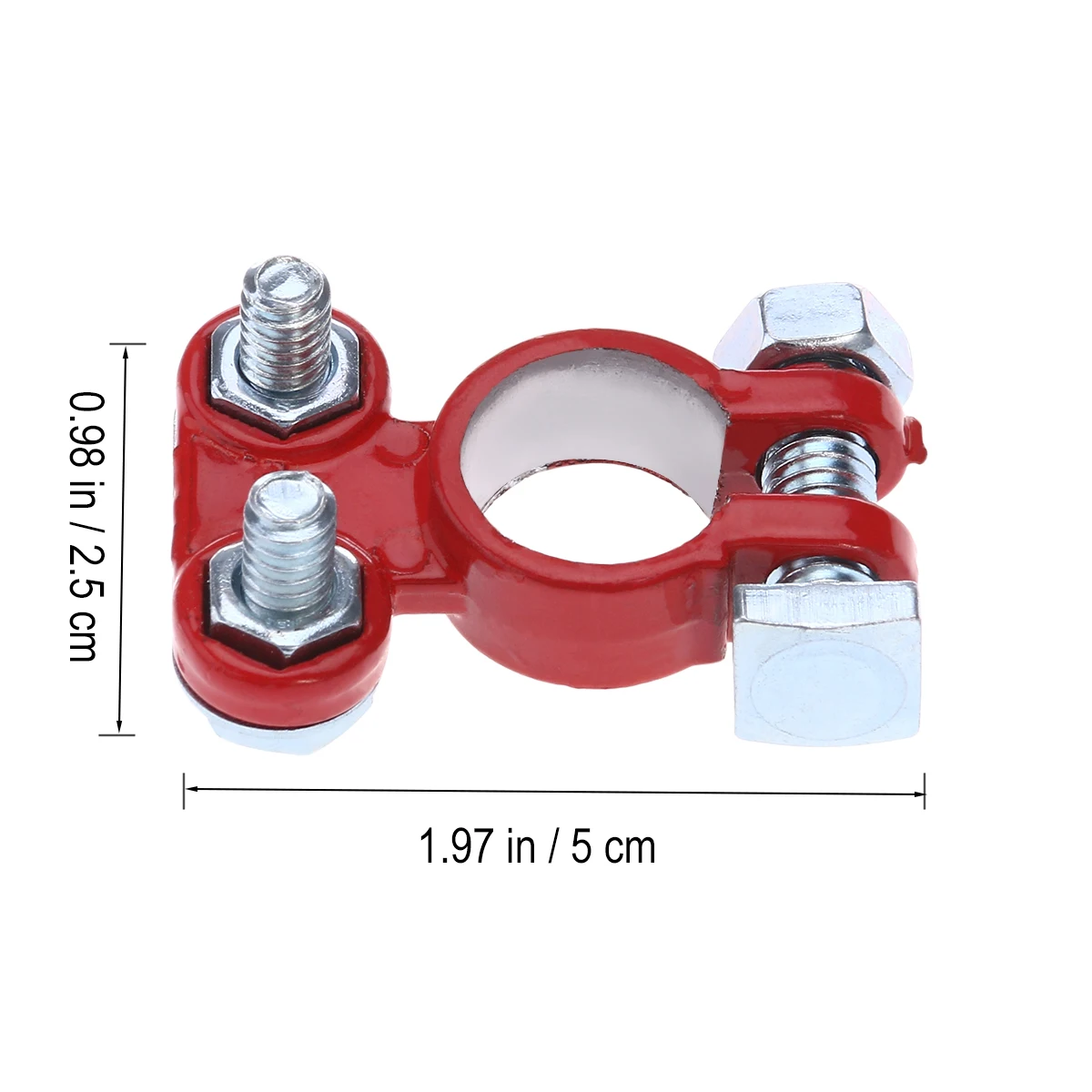 

2pcs Car Terminal Ends Zinc Alloy Cable Replacement Red White High Performance Automotive Connector