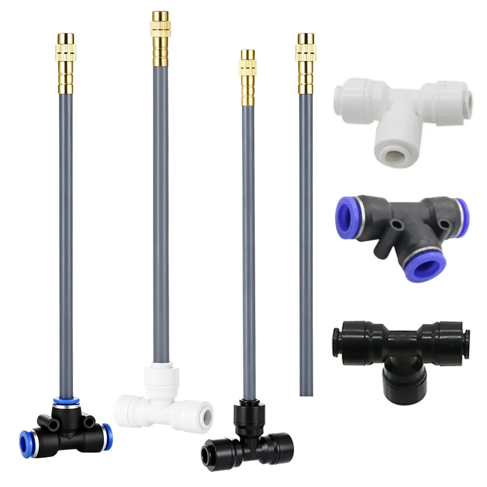 20cm 360 Degree Adjustable Free-bend Misting Nozzle with Tee for 1/4