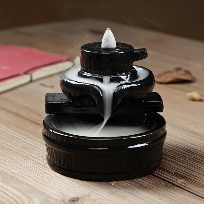 FY Fortune Comes Backflow Incense Burner Ceramic 6/11cm Incense Waterfall Holder Decoration for Home Teahouse Ornaments