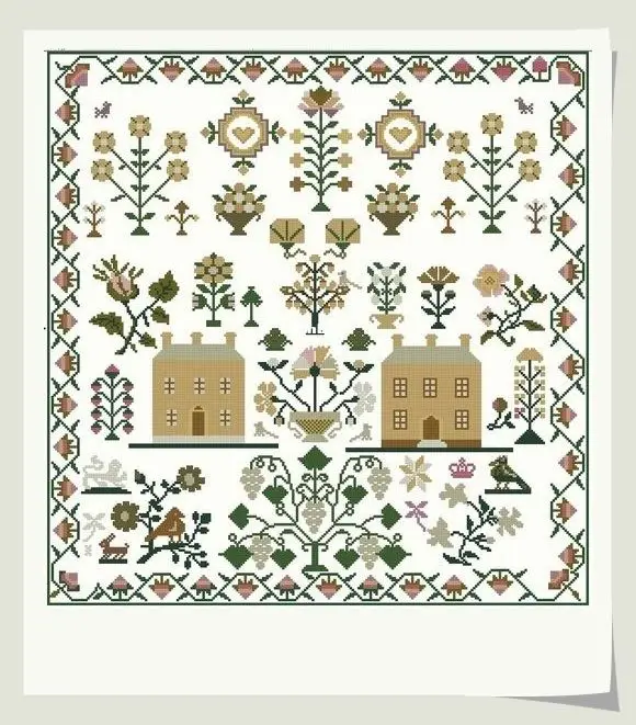 

Cross stitch Handmade 14CT Counted Canvas DIY,Cross-stitch kits,Embroidery puzzle vineyard 59-60