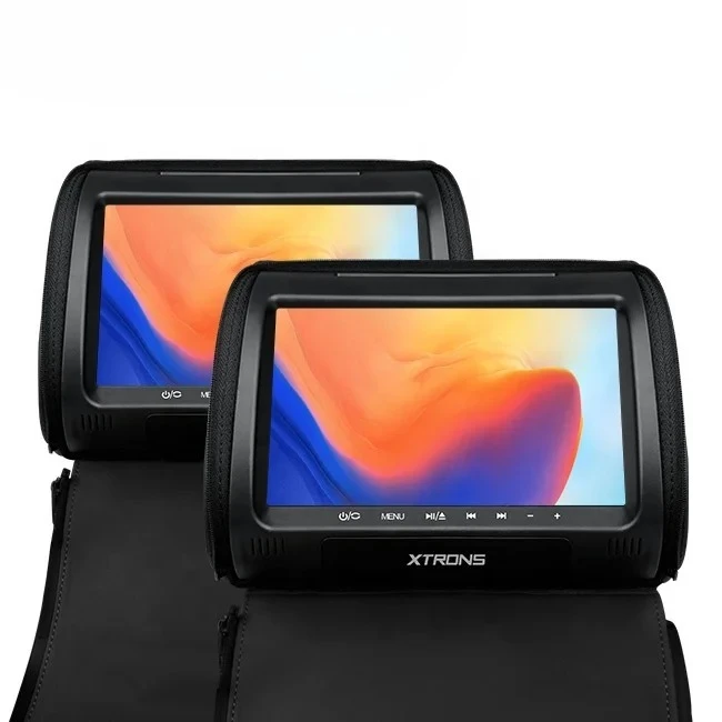 XTRONS 2x9 дюймов черный цвет подголовник автомобильный DVD-плеер с сенсорными кнопками/SD/USB монитор заднего сиденья автомобиля