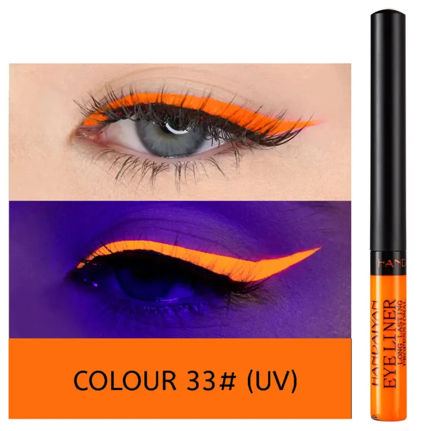 Eyeliner liquido opaco colorato - Eyeliner fluorescente arcobaleno ad asciugatura rapida - Penna eyeliner impermeabile vibrante per apparecchi di precisione