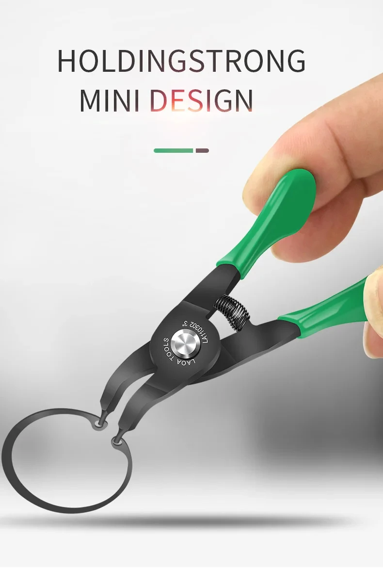 Laoa 3 Zoll Sicherungs ring zange Mini rechtwinkliger Schnabel tragbare multifunktion ale Spreng ring Sicherungs ring zange aus Taiwan – Detail 2