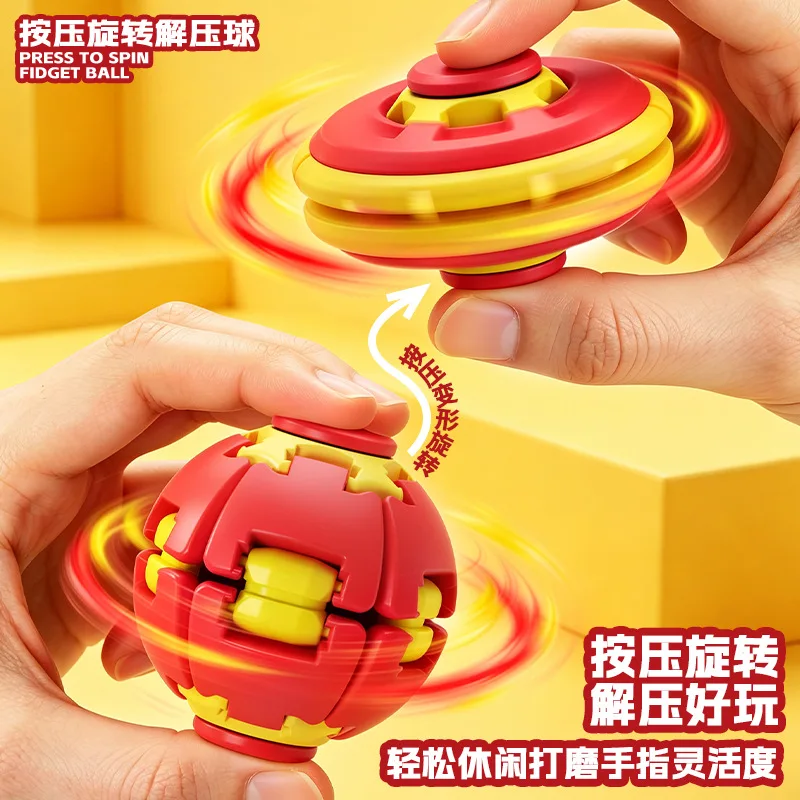 Spinner Rotating Ball Deform Fidget Spinner 3D Printed Gadgets Kids Adults Desktop Finger Toy Press To Spin Stress Relief Toy