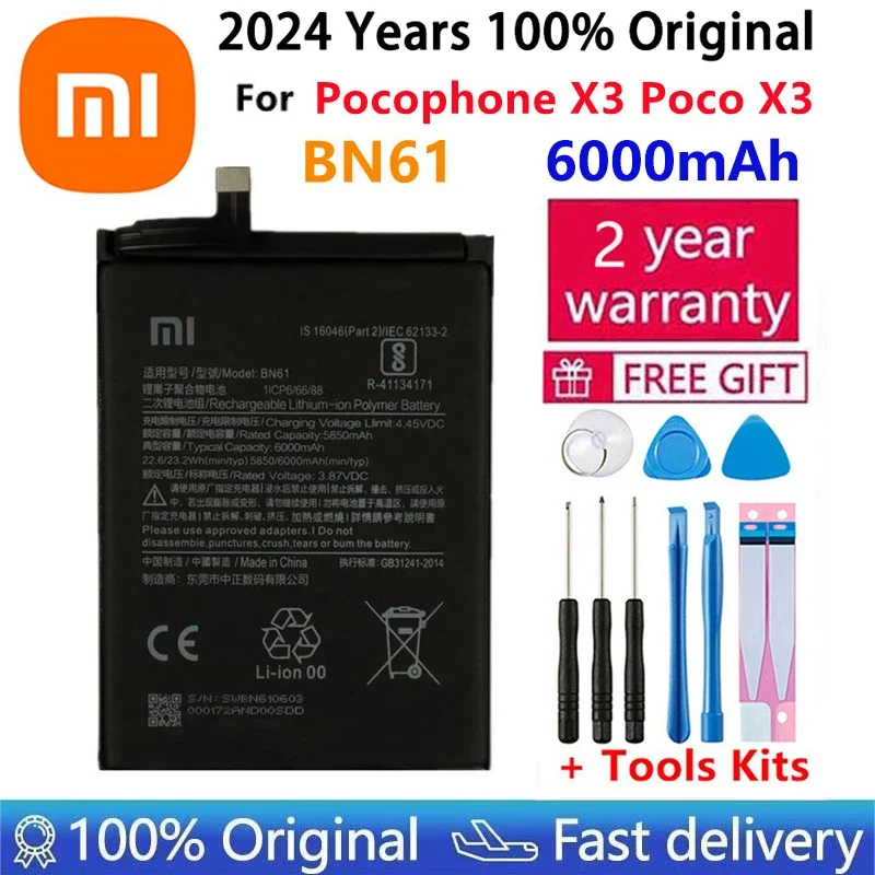 2024 Years Xiaomi Original Battery For Xiaomi Mi Mix 1 2 2S 3 4 Mi 11 Mi11 Lite Ultra Poco X3 F3 Redmi K40 10T 11T Pro Batteries