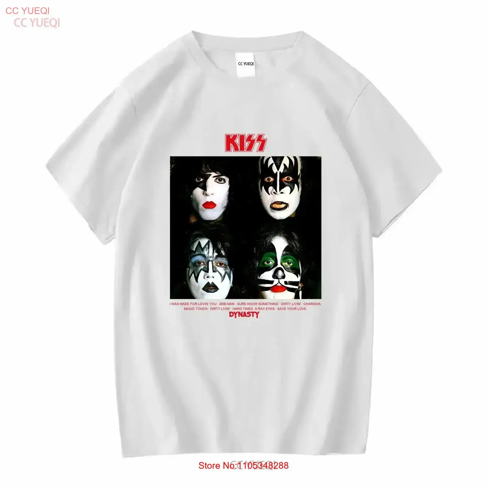 Camiseta Retro Kiss Dynasty, Talla Grande, Estilo Vintage Lavado, Ropa de Diseñador, Suave y Versátil, Estilo Vintage Lavado para Hombre