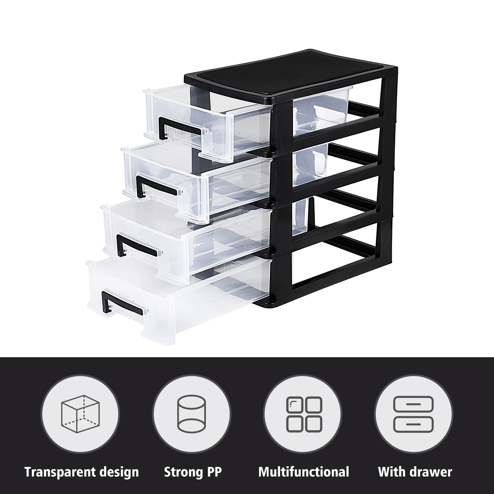 4 layers Desktop Drawer Storage Cabinet Office Stationery Makeup Storage Box Items Sorting Box Organizer