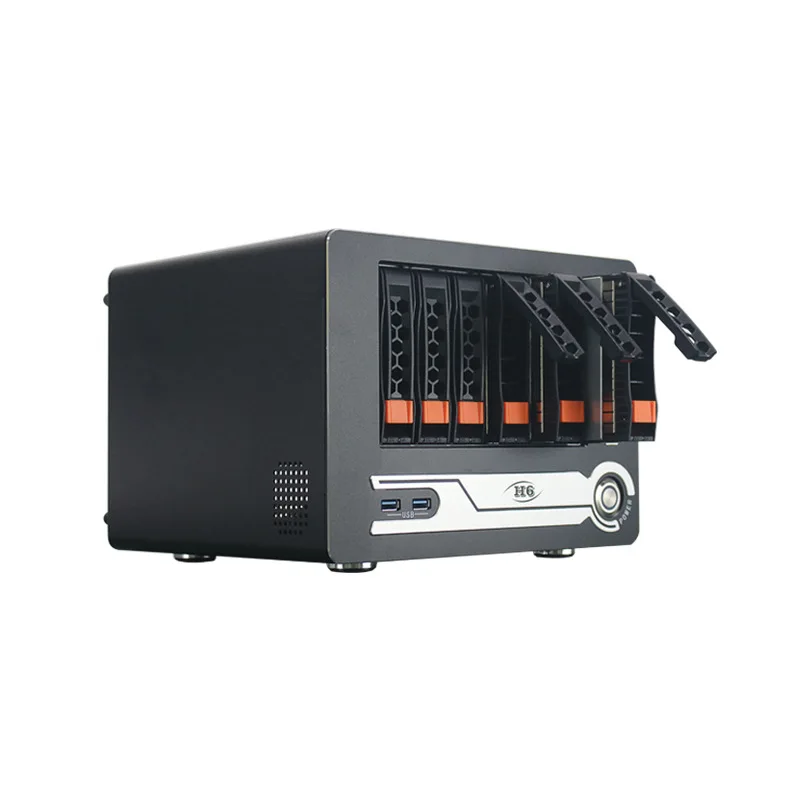 6 Disk Nas Chassis Flex Power USB Hot Plug Server Case Home Student Office Computer Mini itx Chassis  Storage Server