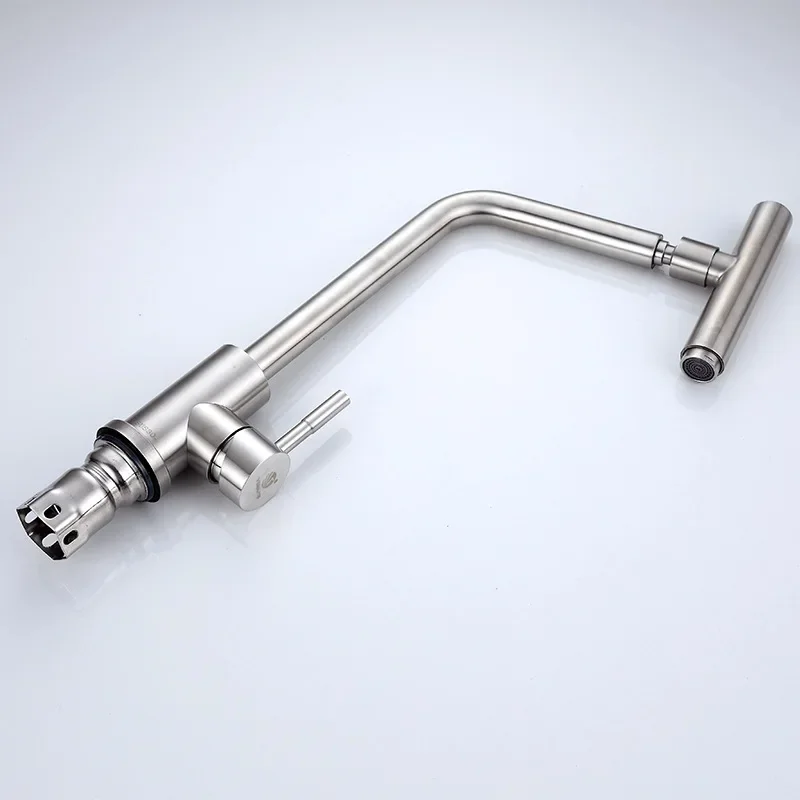 

for 304 stainless steel brushed kitchen sink faucet swivel pull down sprayer mixer tap cold hot water supply adjustable flow