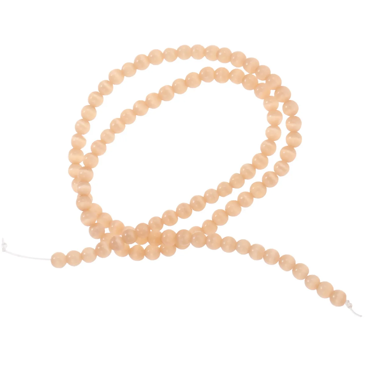 101개 라운드 오팔 캣츠아이 스톤 비즈 팔찌 천연 비즈 팔찌 장식 간편 착용 남녀 공용