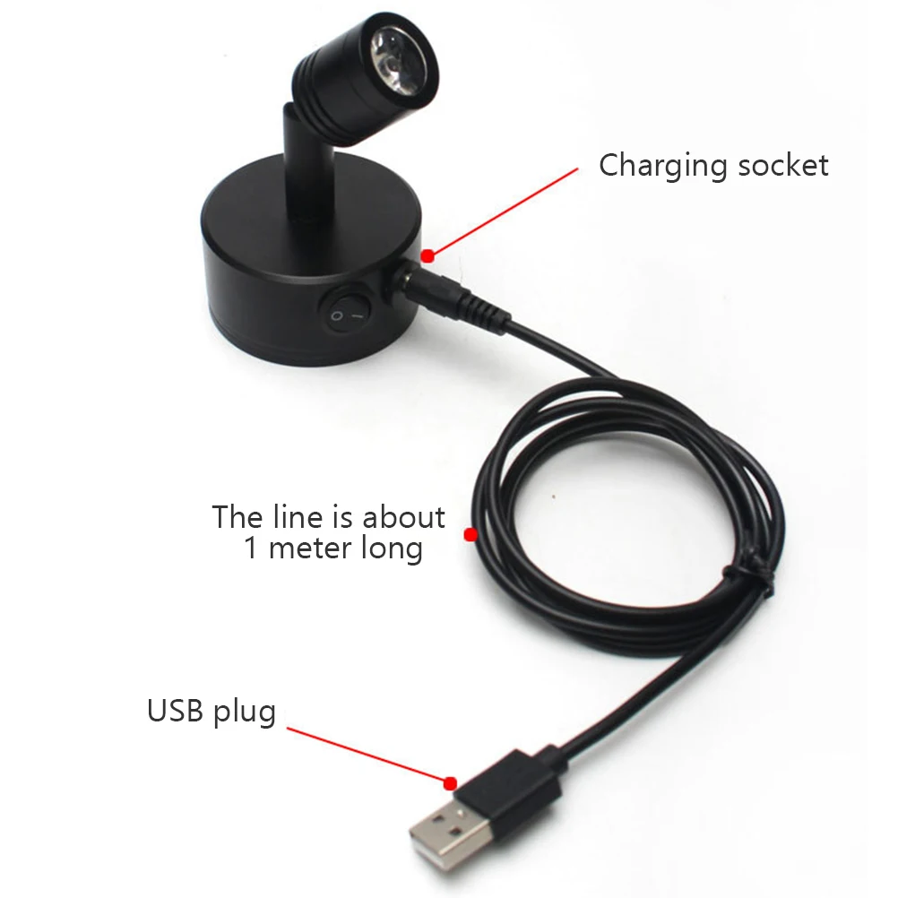 

Adjustable Led Spotlight Ceiling Light Fixture Rechargeable Hanging Lamp Bright Corrosion Resistant Simple Design Usb Powered