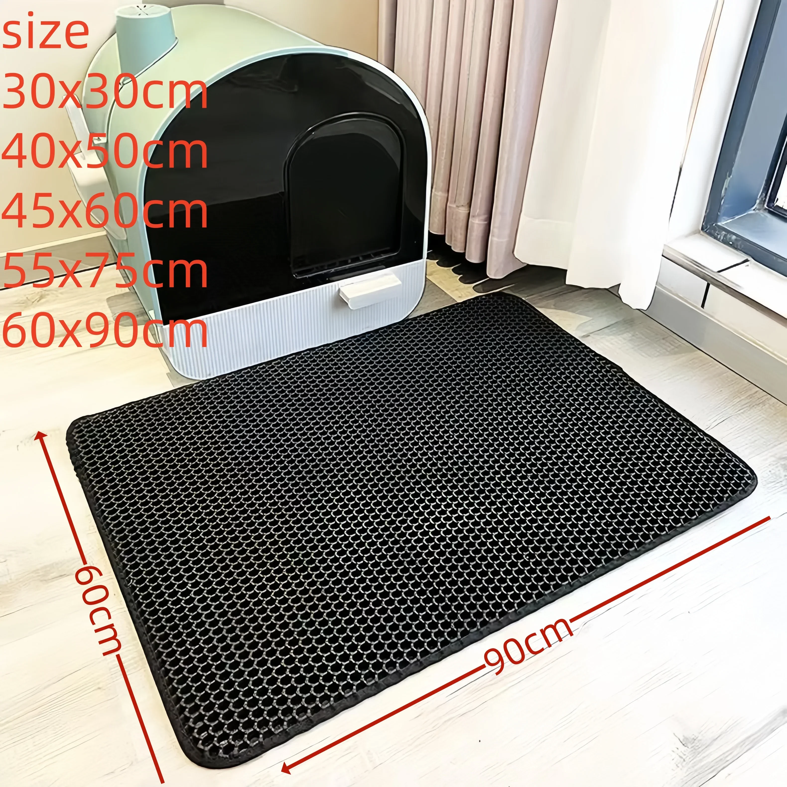 Large size Cat Litter Mat Eva Double Layer Waterproof Cat Litter Mat Pet Litter Box Mat Pet Toilet Cat Mat Nonslip Cat Litter