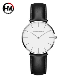 Hannah Martin Brand Japan Quartz Movement Women Fashion Watch Leather Strap Lady Wristwatches Waterproof Clock relogio feminino