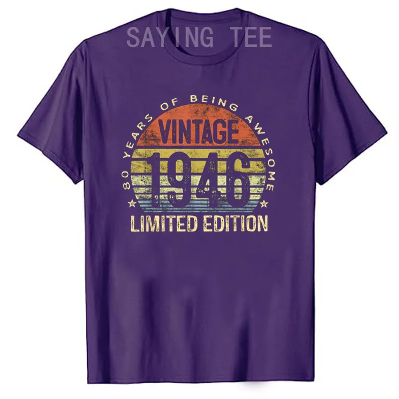 Vintage 1946 Limited Edition 80-Jähriges Geschenk zum 80. Geburtstag, tolles T-Shirt für Opa, Oma, Geburtstagsgeschenk, modisches T-Shirt mit Spruch – Detail 10
