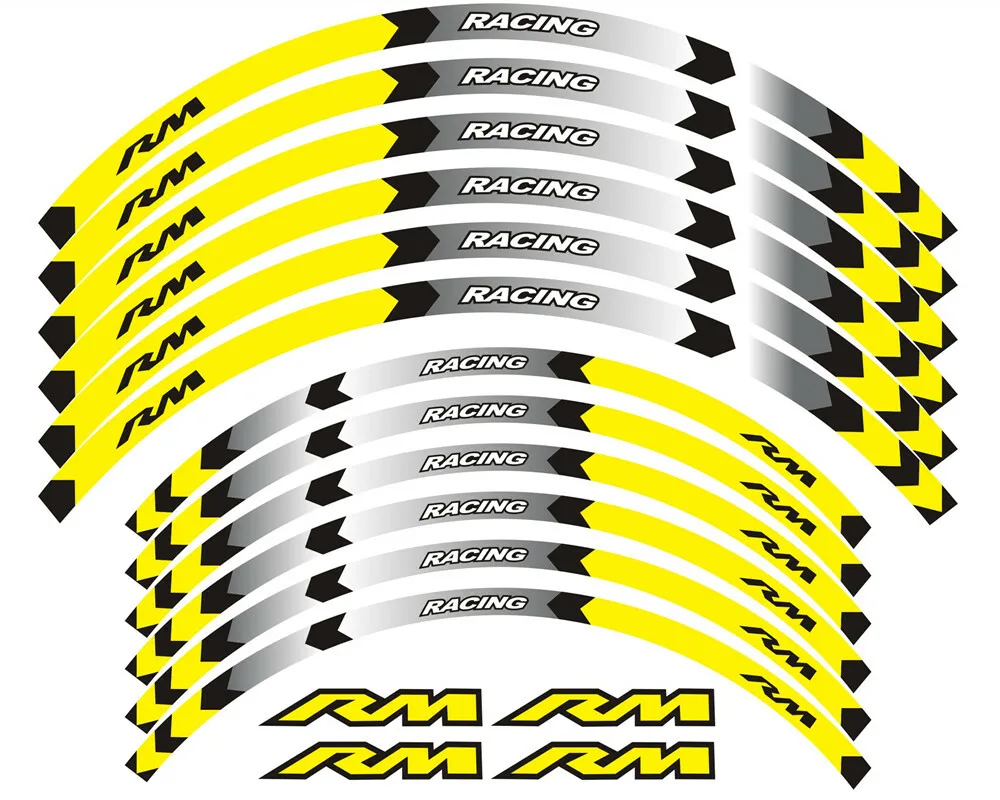 

Наклейки в полоску для колесных ободов 21 дюйм, 19 дюймов, совместимые с Suzuki RM 250 RM 125 1990-2008 06 07