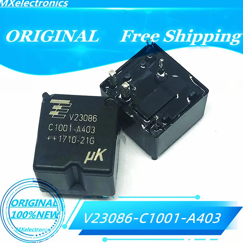 10pcs/lot NEW100%  V23086-C1001-A403 V23086- C1001-A403 V23086C1001A403 Car Relay 12VDC 30A Automotive Relay DIP5Pins