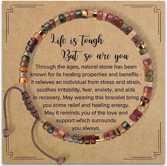 Inspirational Gifts Bracelets for Women Healing Natural Stone Bracelets - Get Well Soon Gifts for Women Best Friends Sister Girl