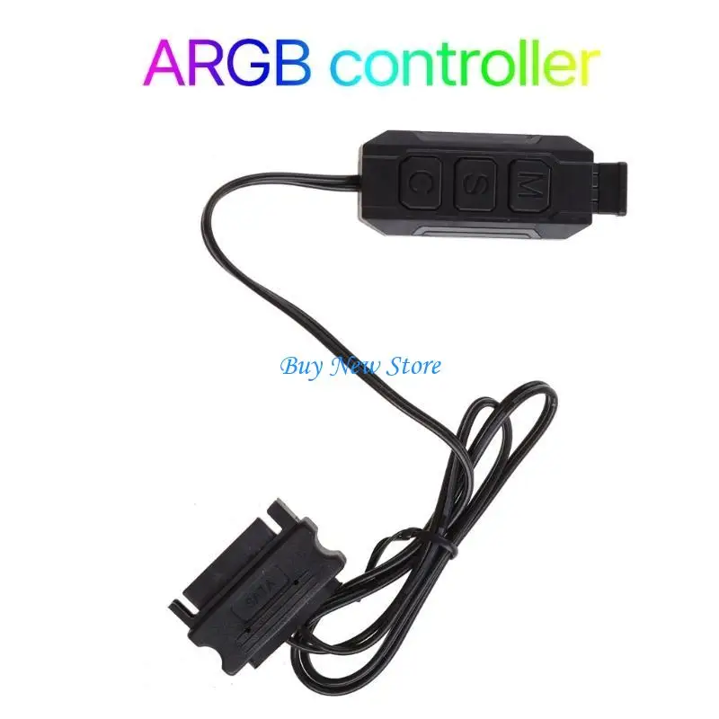 

20CE 5V 3Pin ARGB Controller Manual Power Supply LED Lighting for Computer Case Chassis Fan ARGB Controller 50cm