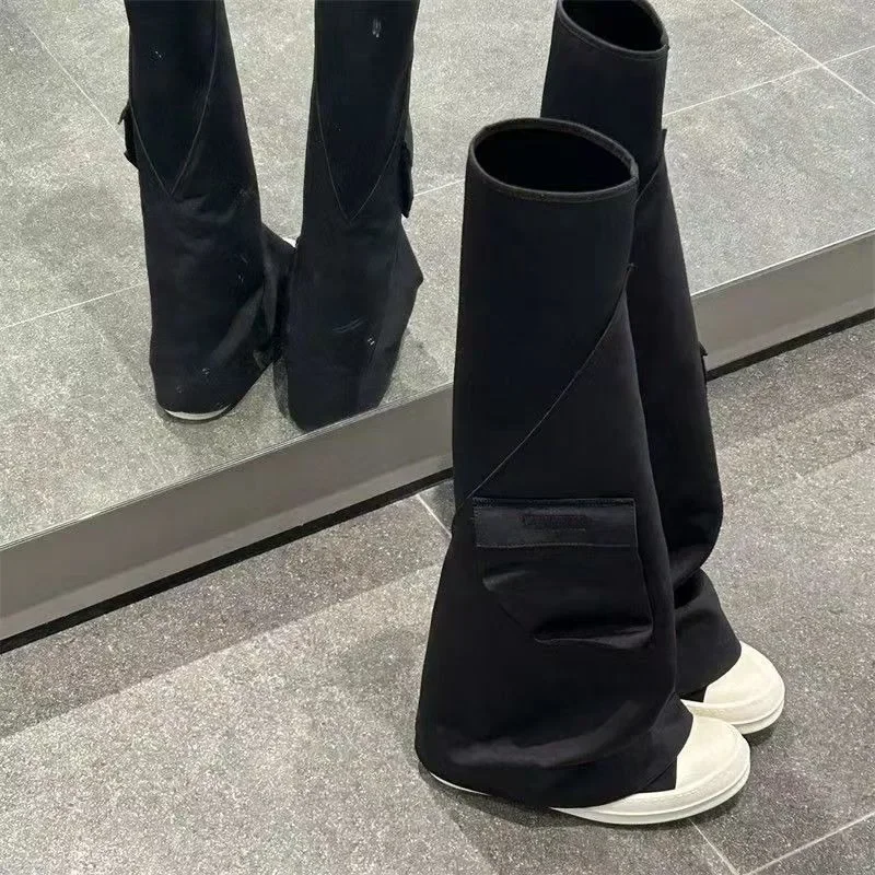 

Spicy Girl Style Trouser Leg Knee Boots New Fashion Pocket Boots for Autumn 2023 Woman Fashion Boots