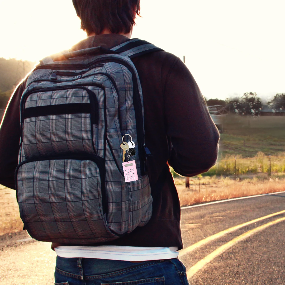 2pcs Mini Keychain Calculator Portable Electronic Calculator For Students School Office Use Key Ring Shaped Compact