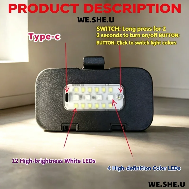 Für BYD Atto1 Dolphin Surf/Mini Seagull EV 2026-25 Heckklappenbeleuchtung Heckklappen-Modifikation LED-Kofferraum-Innenbeleuchtung Auto-Innenraum – Detail 5