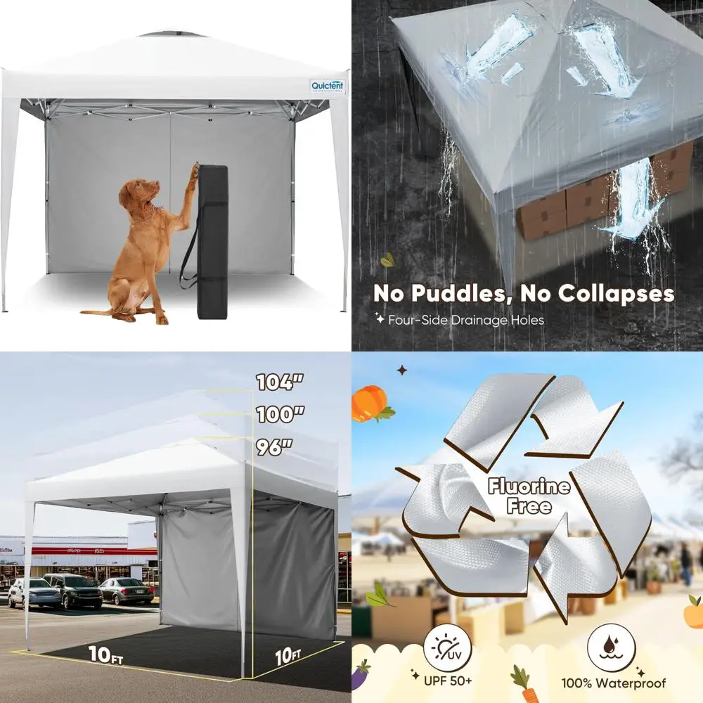 

Portable Instant Setup Canopy Tent, 10x10 Waterproof UV Protection Shelter, Ideal for Outdoor Events, Compact and Lightweight fo