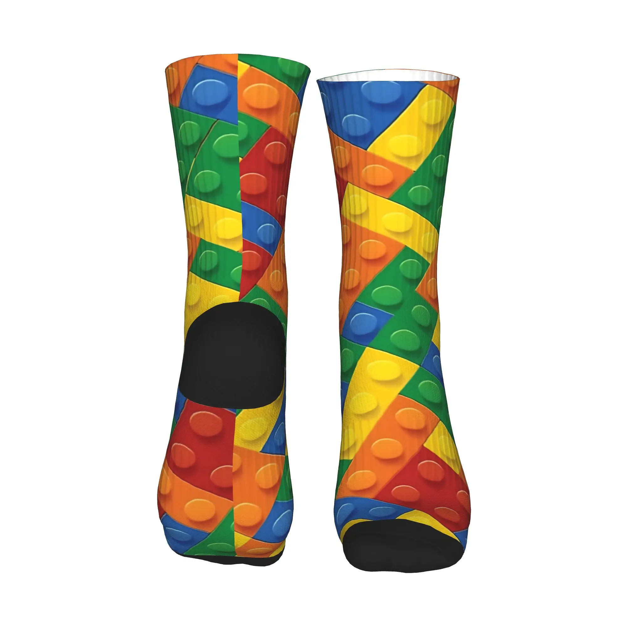 Blocos de tijolos brinquedos meias diagonais personalizadas na moda meias outono anti deslizamento meias adultos homens skate respirável meias