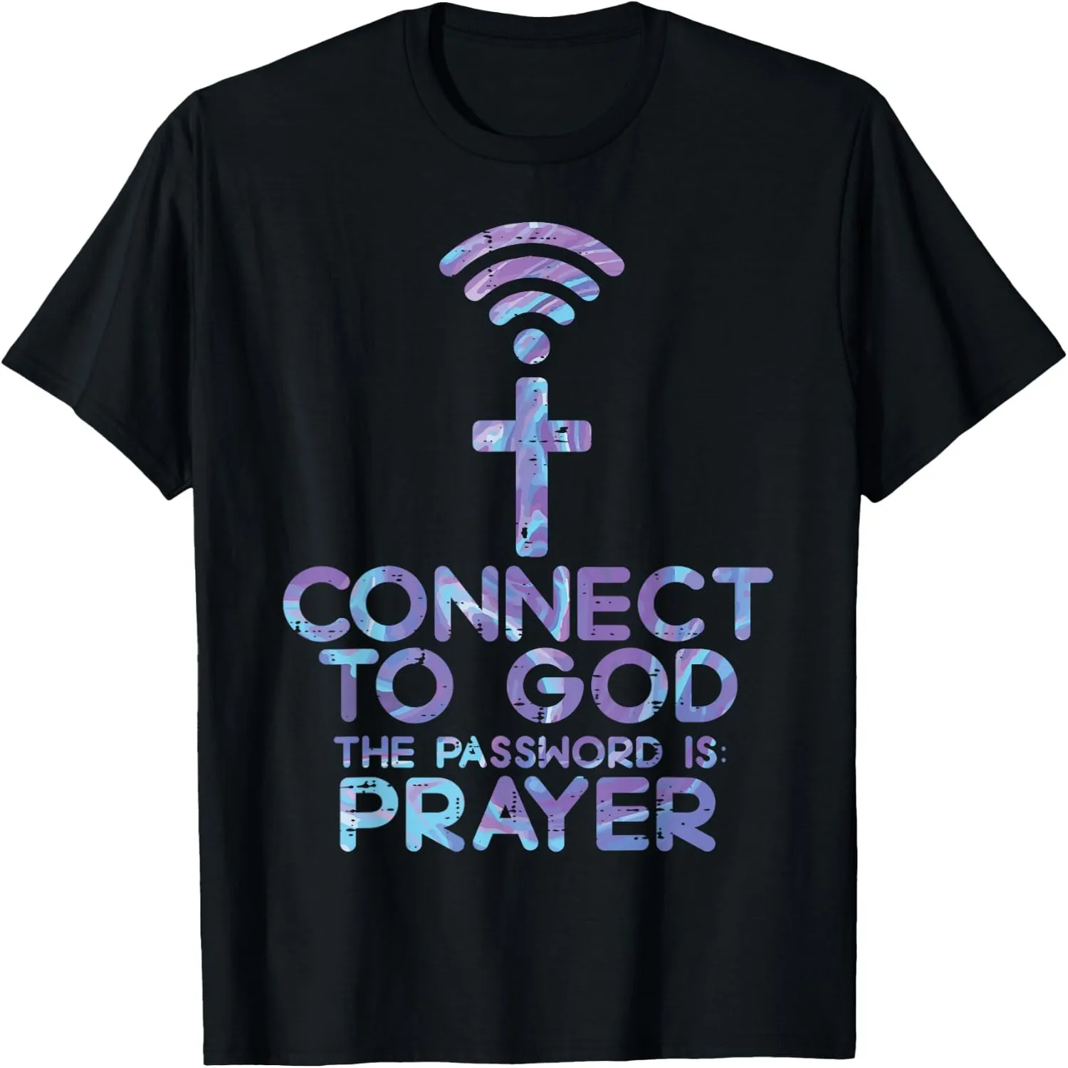 Connect to God Password Prayer Jesus Christian Men Women T-Shirt Small