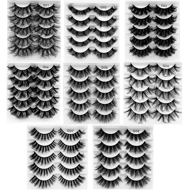 5 Pairs Fluffy-Lashes 8d Mink Lashes Long Thick Natural False Eyelashes Makeup Mink Eyelashes Dramatic Fake Lashes