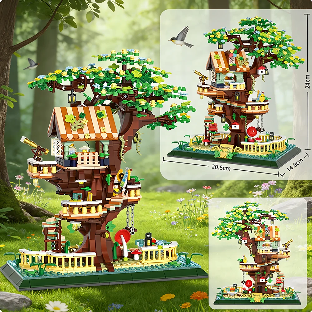 

Adult Stress Relief Treehouse Micro Building Set A High-Precision DIY Puzzle An Immersive Craft Gift for Teens and Adults Alike