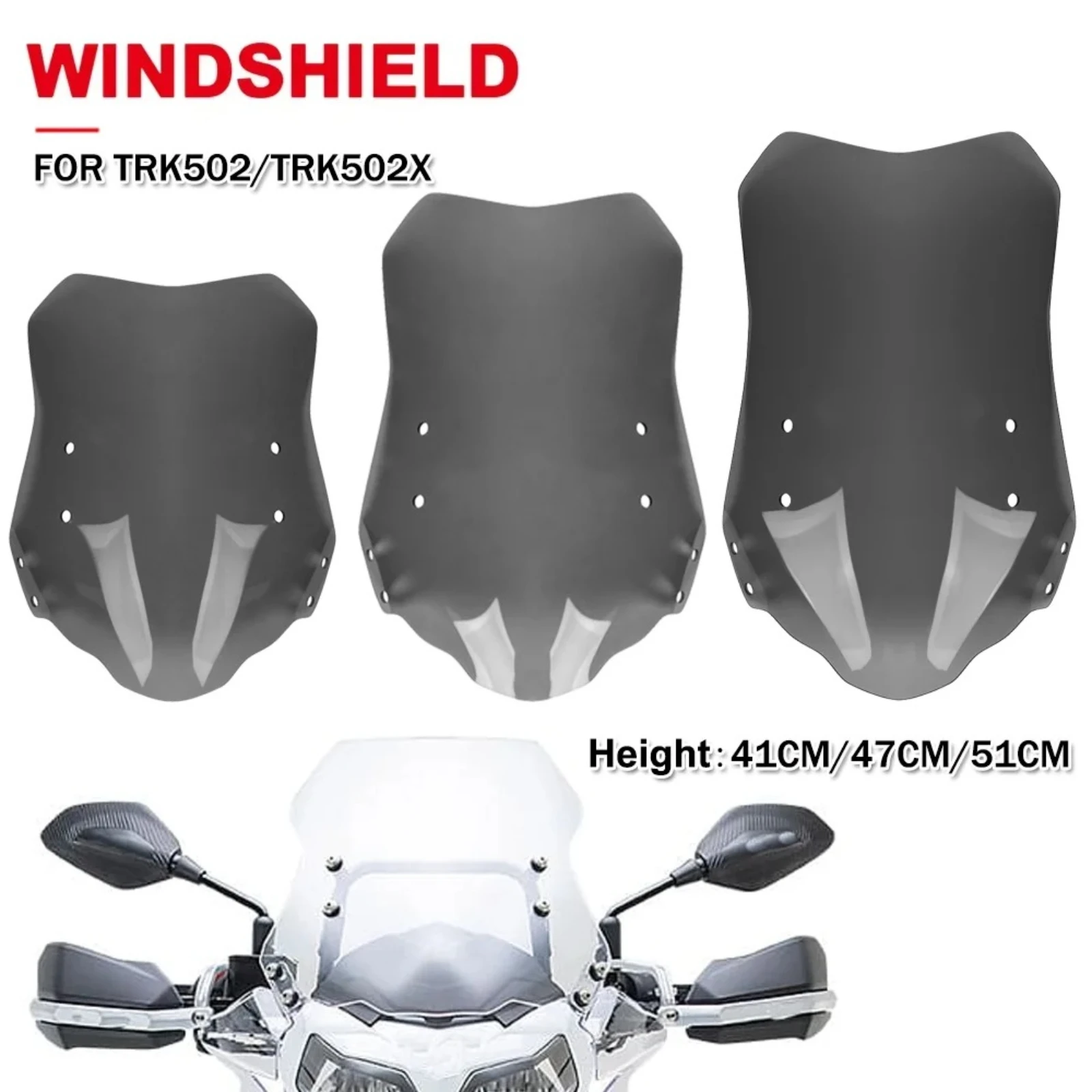 

Motorcycle Windshield Windscreen Front Wind Screen Wind Deflectors Accessories For Benelli TRK502 TRK502X TRK 502 502X TRK552