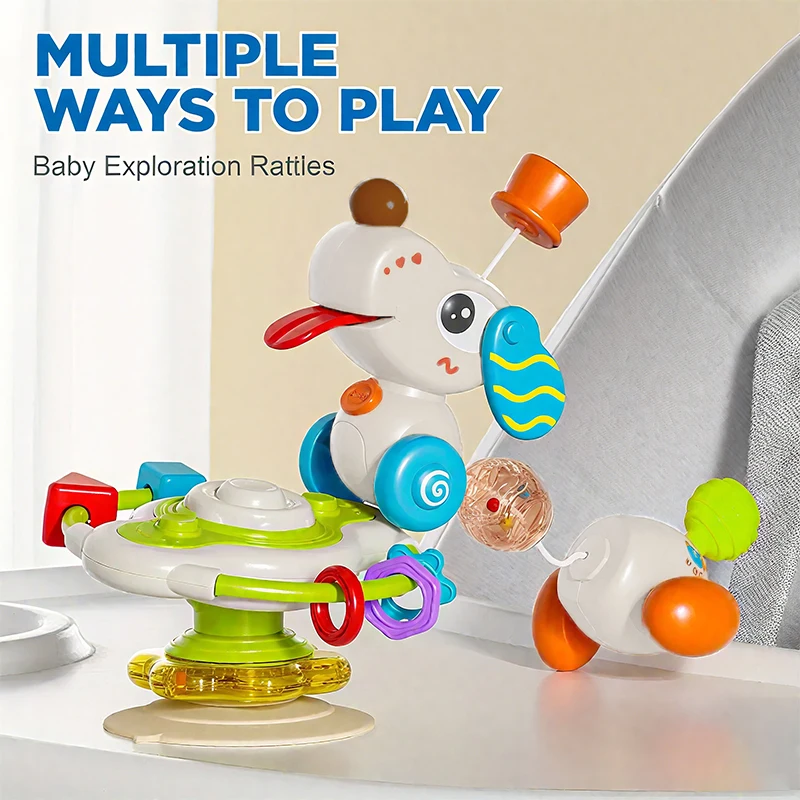 متعددة الوظائف انفصال عجلة القيادة الكلب شفط كأس تهز الجرس التعليم المبكر لعبة مهدئة تعليمية وتفاعلية #4