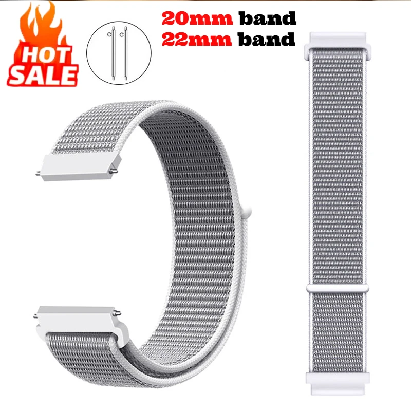 20mm 22mm Nylon Loop Strap for Amazfit GTR 47mm/GTR4 3 Pro/GTS 4 mini/3 Bracelet for Correa Amazfit Balance 3 2/bip 5 6/Stratos