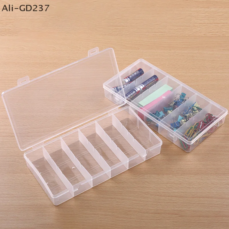 HMA9-6 Grids Compartment Plastic Storage Box Practical Toolbox Transparent Boxes Bead Jewelry Case Display Organizer Container