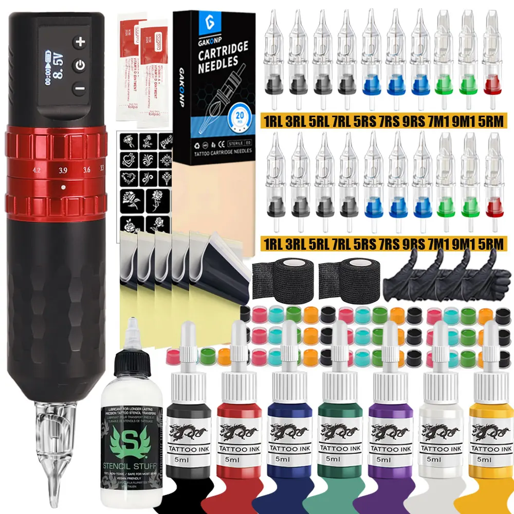 

Профессиональная беспроводная ручка для татуировки, комплект беспроводного питания для татуировки, комплект тату-пистолета для перманентного макияжа, товары для рукоделия