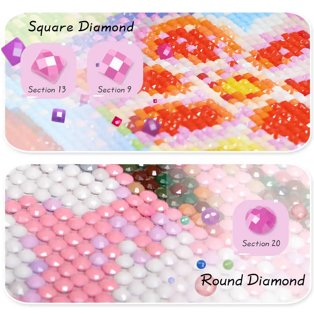Frameless, Full Square Round Diamond Painting Cat Bird Diamond Mosaic Animal Flower Art Decorative Paintings view 4