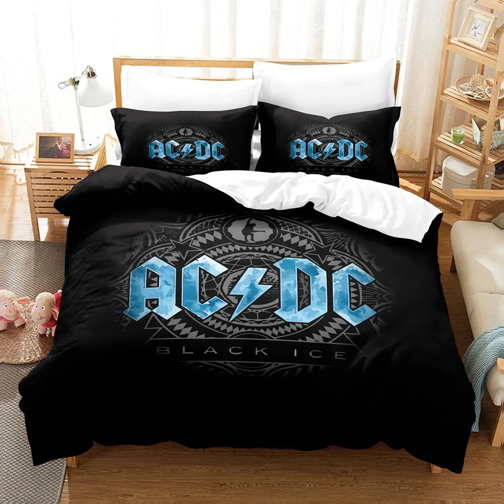 ACDC Bedding Set 3D Printing Rock Band Duvet Cover Pillowcase Boys Bedroom Double Queen King Quilt Bed Set