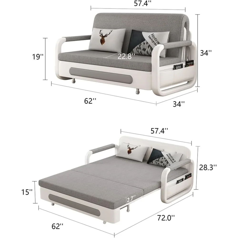 سرير أريكة قابل للسحب متعدد الاستخدامات - أريكة فوتون نائمة حديثة متعددة الاستخدامات، سرير نهاري مع دولاب، مثالي لغرفة المعيشة والمركبات الترفيهية #2