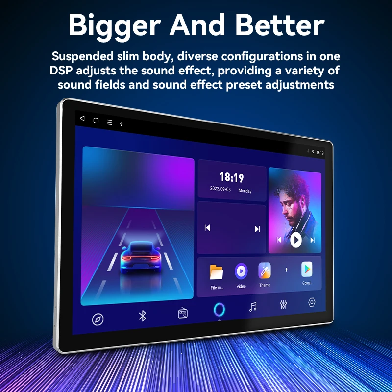 Android 12 BT5.0 DSP EQ Car Radio Universal for All Cars Car Video 2K QLED 2000*1200 GPS WIFI Autoradio