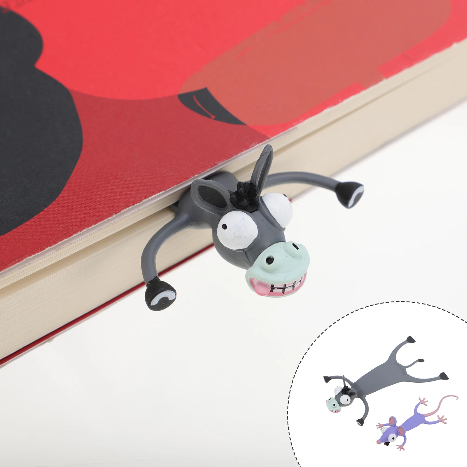

2 Pcs Bookmarks Animal for Kids 3D Boxed Student Gift Stationery Lovely Plastic