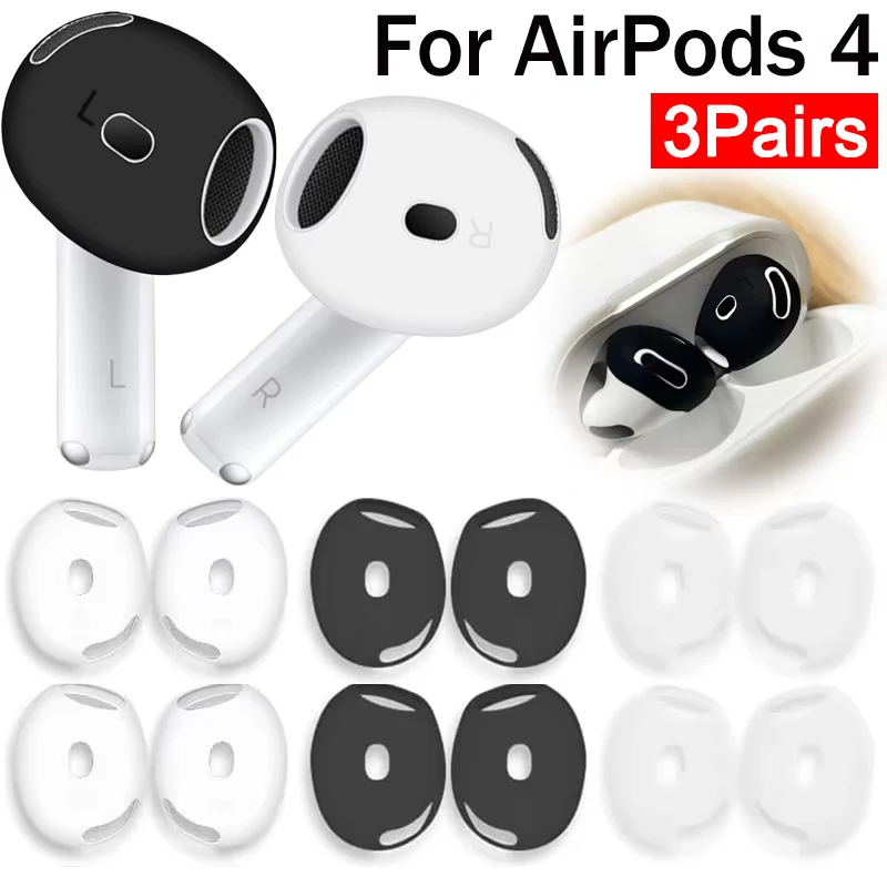 

1 пара мягких силиконовых насадок для наушников, ушные крючки для Apple AirPods 4-го поколения, противоскользящий спортивный чехол для наушников Air Pods 4