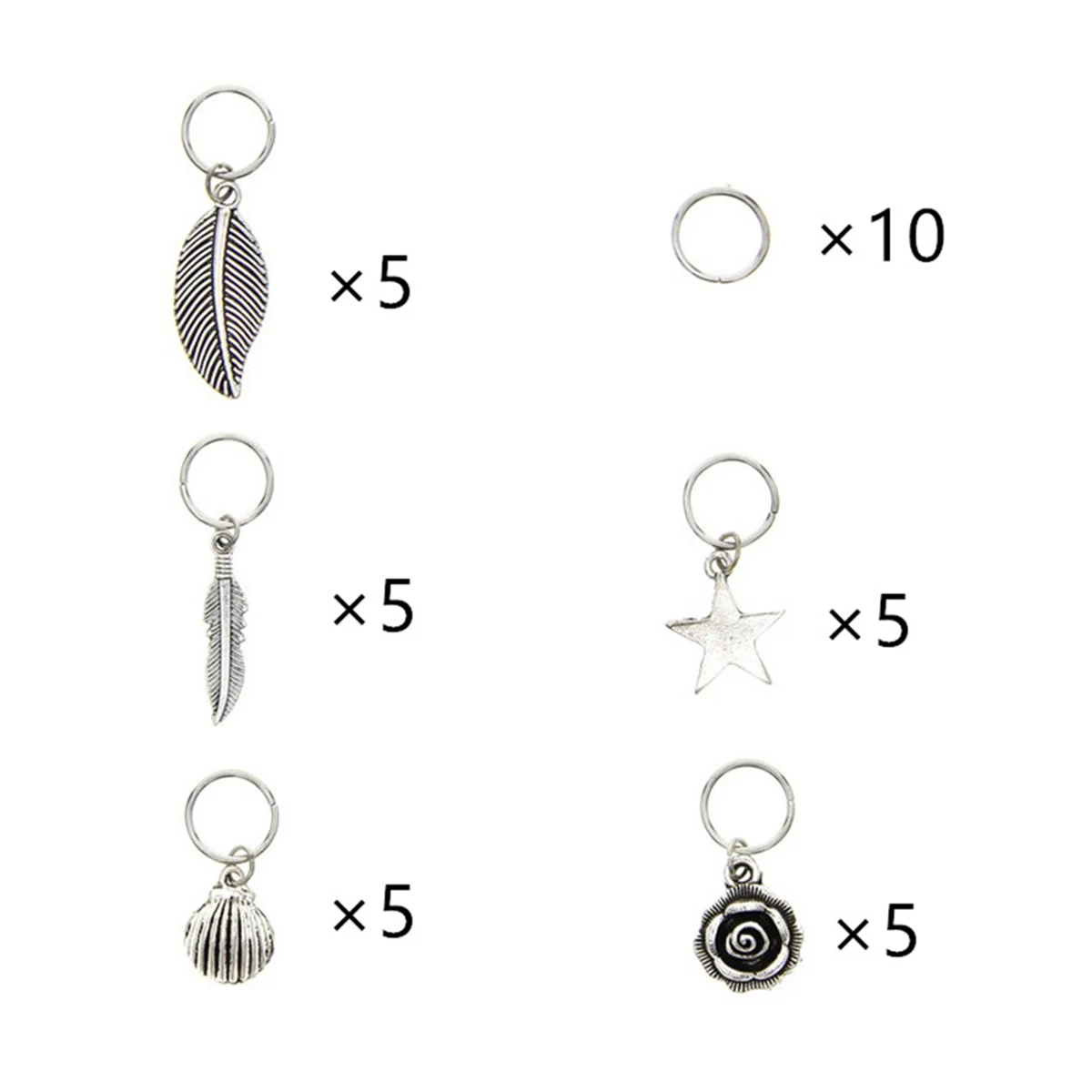

45 Pcs Hairpin Headgear Metal Ring Accessories for Girls Braid Pendant Round Buckle