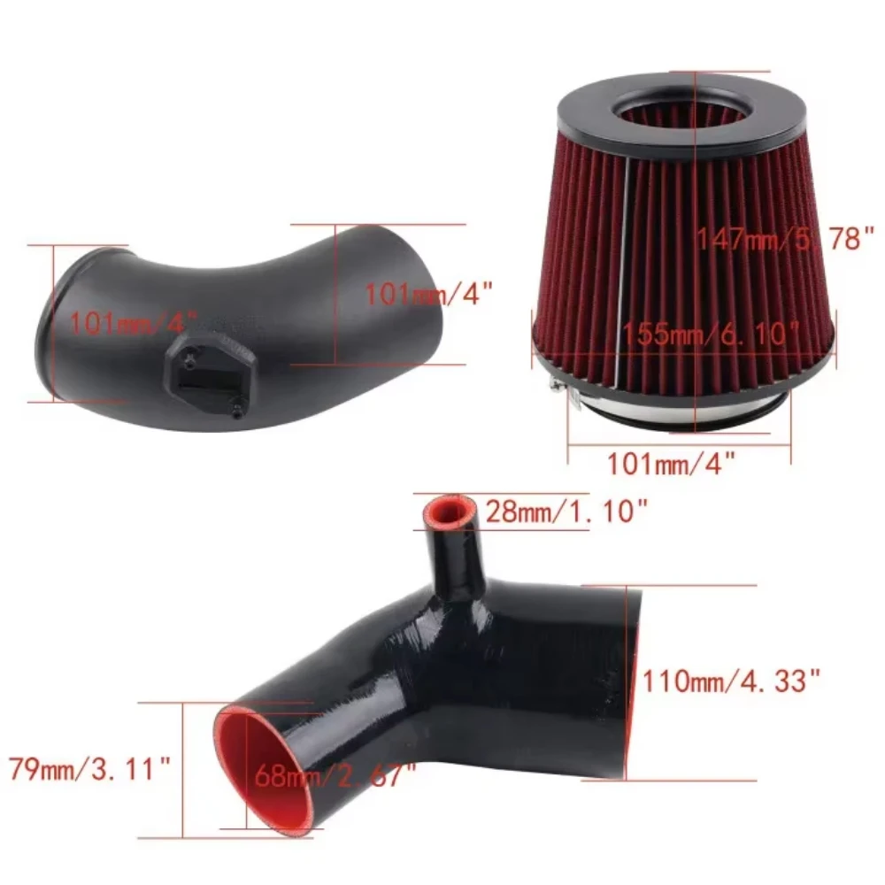 ประสิทธิภาพสูง 4 "อากาศเย็น Turbo Inlet ข้อศอกสําหรับ BMW 2019 + B58 3.0L 6 - กระบอก Turbocharged M240i, M340i, M440i