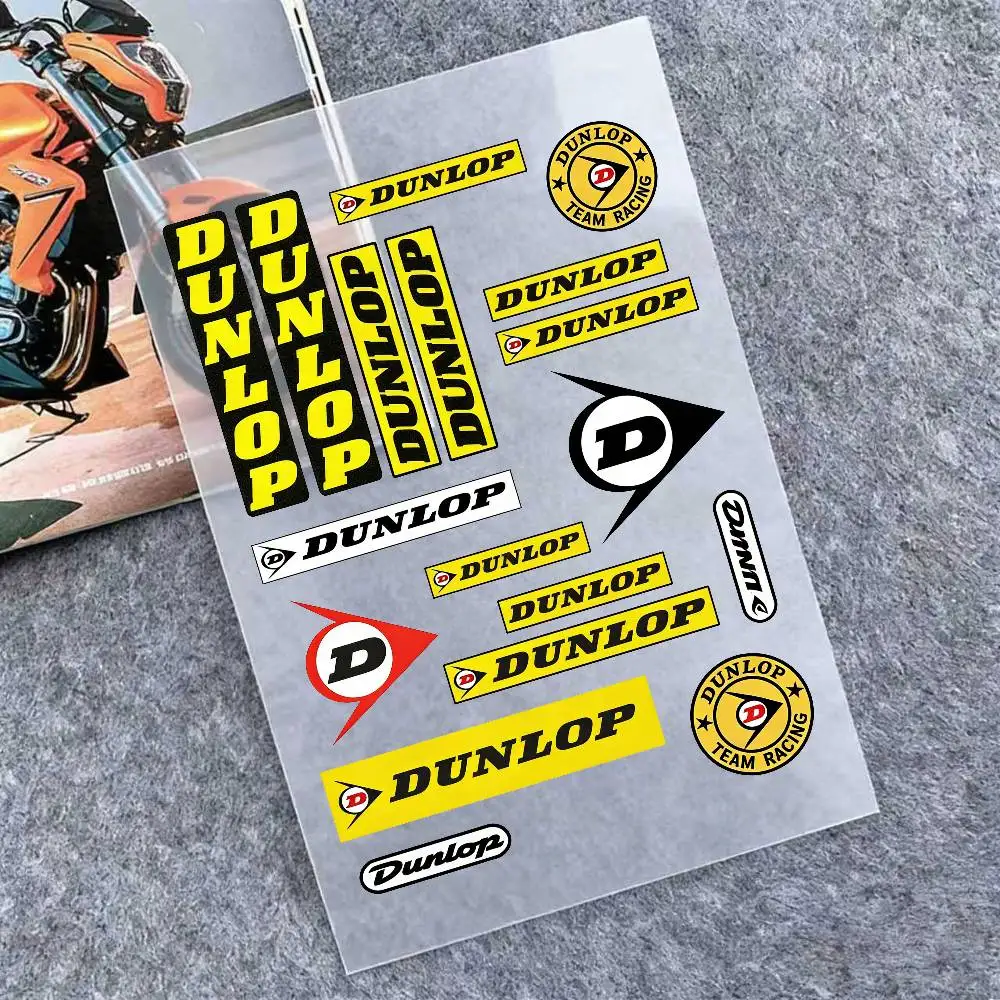 

Модные светоотражающие наклейки DUNLOP для мотоциклов, водонепроницаемые наклейки для шлемов, скутеров, топливных баков, ящиков для инструментов, гоночные наклейки
