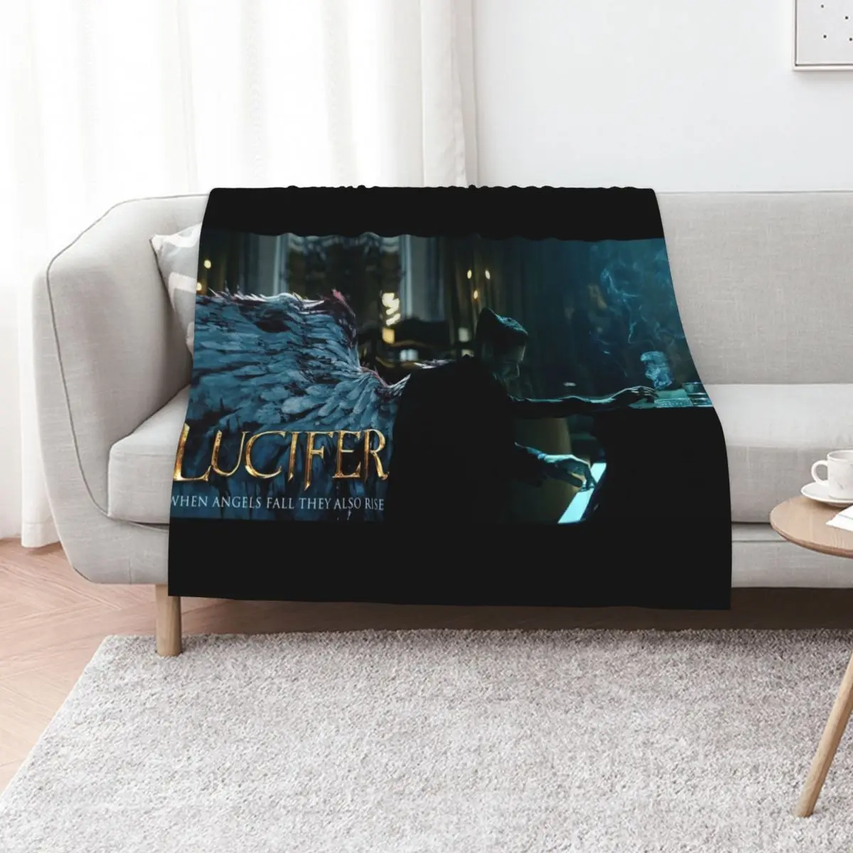 Lucifer Piano Wings Throw Blanket Sofa Throw Multi-Purpose Thin blankets and throws Loose Bed Blankets